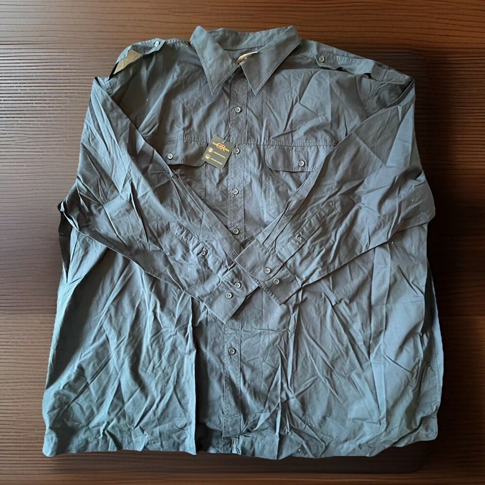 Canyon Ridge Shirt Mens 4XL Long Sleeve Button Up Navy Sports Pockets Comfort.